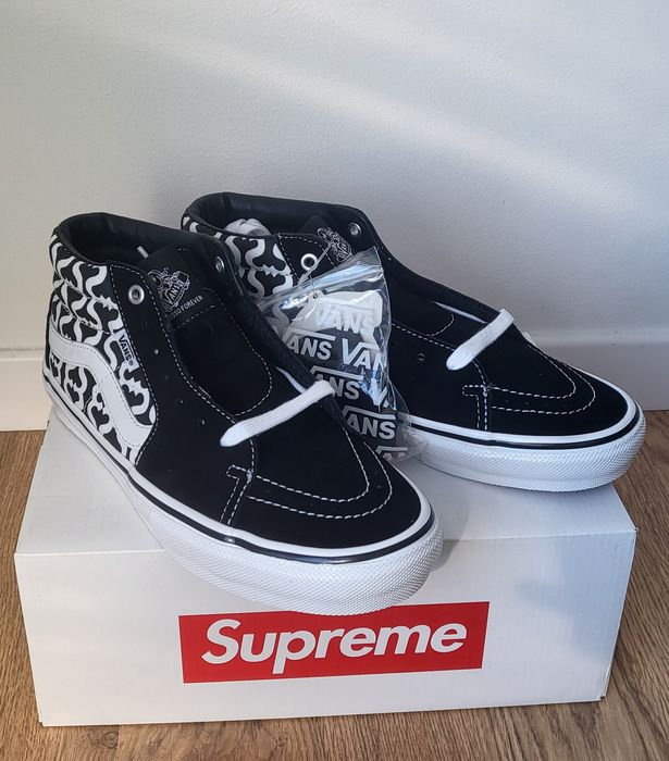 Supreme x Vans Skate Grosso Mid-Monogram S Logo Shoes