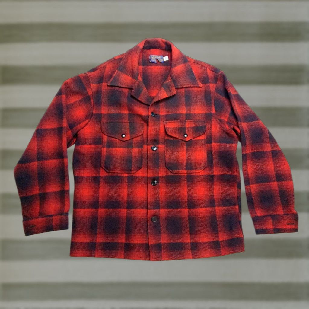 Pendleton VINTAGE Pendleton Jacket Mens Mackinaw Cruiser Wool Red Buffalo Plaid Mid-Length Coat Size US M / EU 48-50 / 2 - 1 Thumbnail