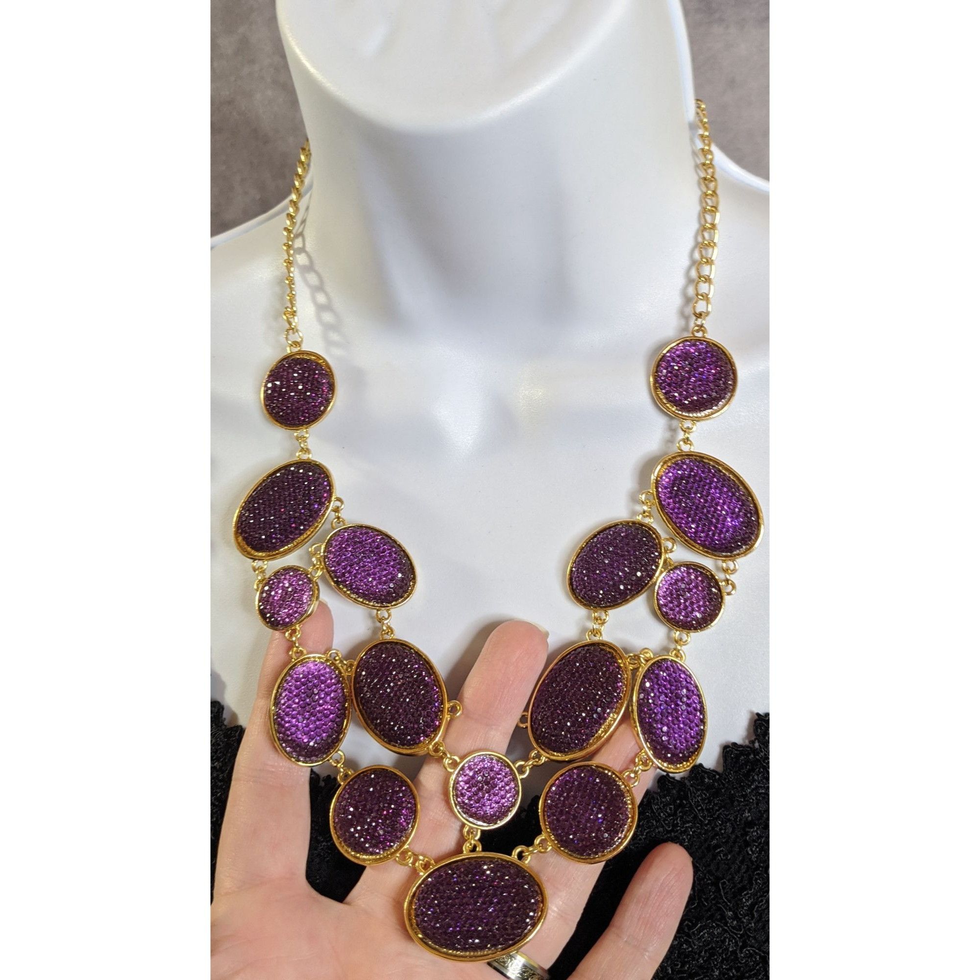 Other Purple Sparkle Jelly Gold-Tone Necklace Size ONE SIZE - 5 Thumbnail