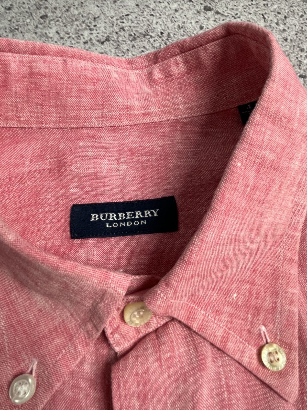 Burberry × Vintage Linen Vintage🔥Burberry London Shirt Size US L / EU 52-54 / 3 - 8 Thumbnail