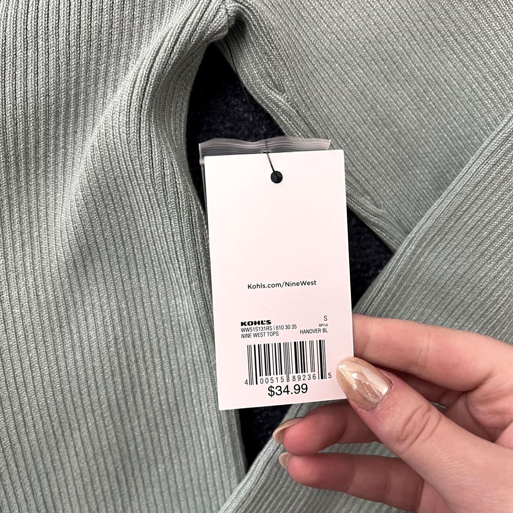 Nine West Nine West Cardigan Womens Small Light Blue Ribbed V Neck Button Up Sweater Size S / US 4 / IT 40 - 4 Thumbnail