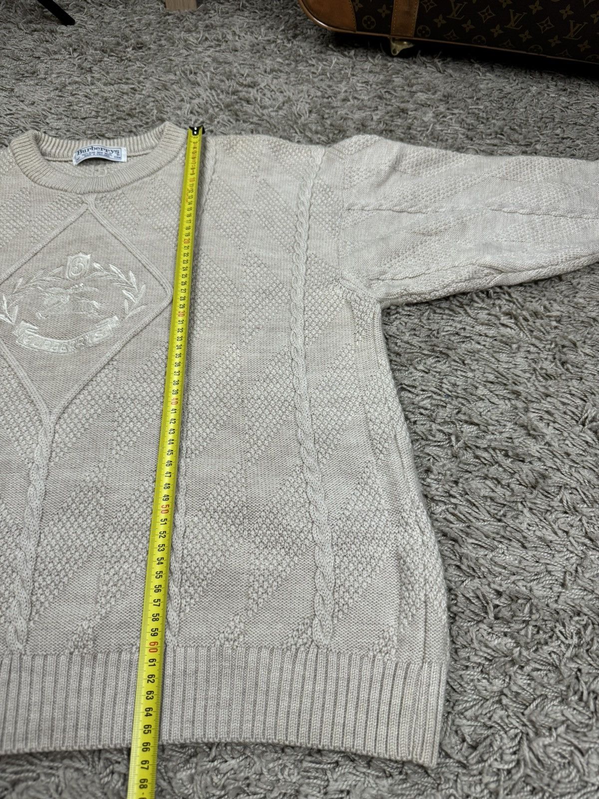 Burberry × Vintage Vintage rare sweater Burberry central logo original item Size US L / EU 52-54 / 3 - 6 Thumbnail