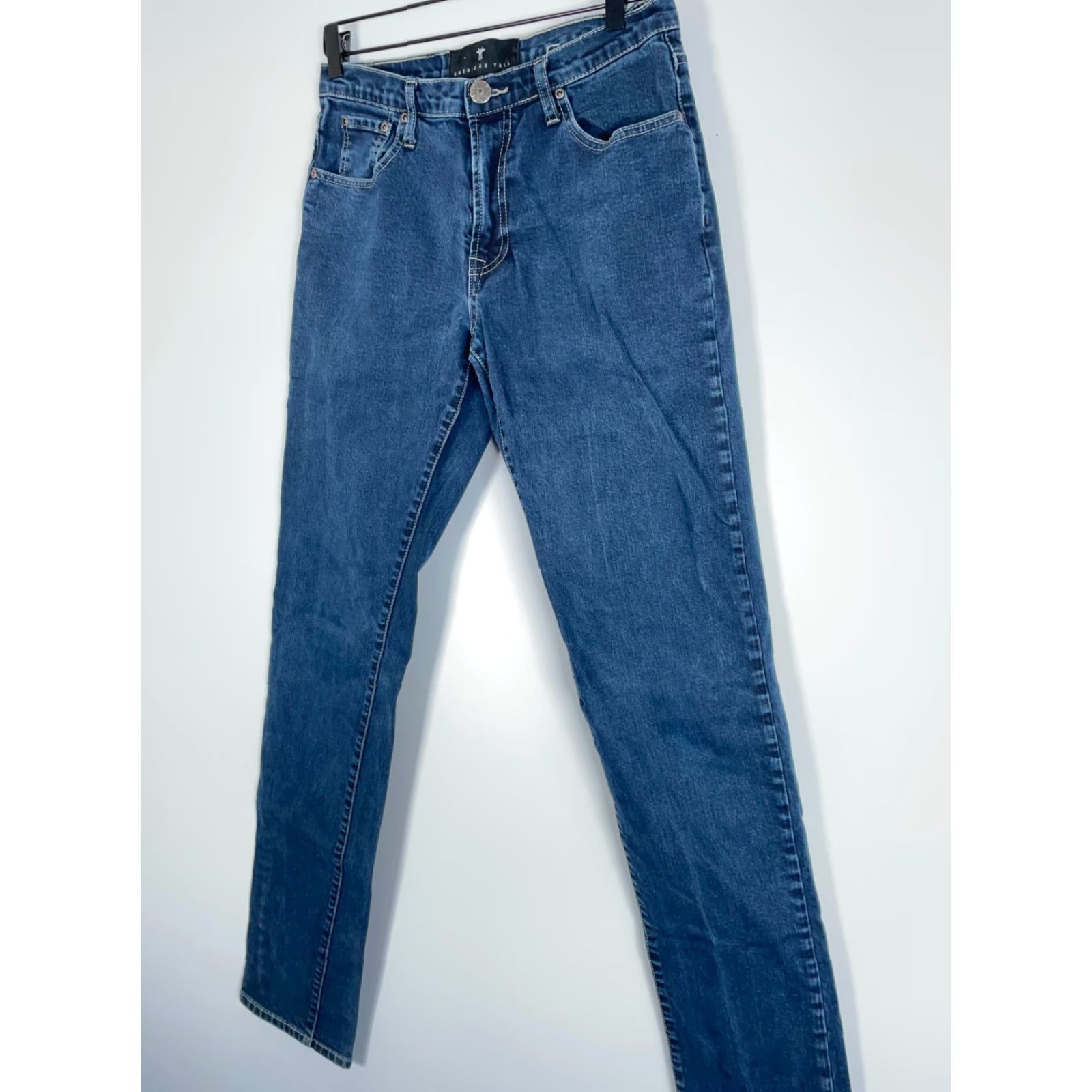 Vintage American Tall Jeans Men's 32 x 38 (Actual 31 x 35) Blue Low Rise Tapered Leg Size US 31 - 4 Thumbnail