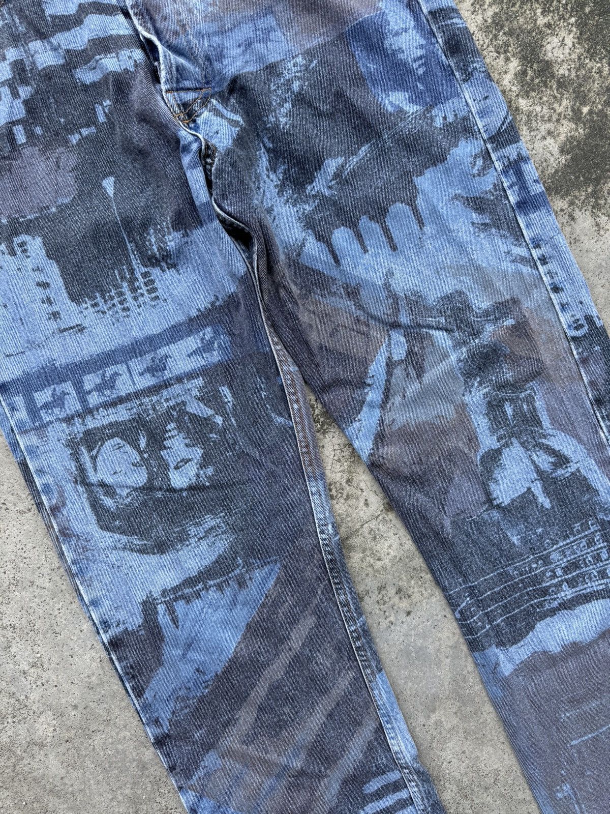 Katharine Hamnett London RARE Design🔥Vintage Katharine Hammett printed denim jeans Size US 31 - 4 Thumbnail