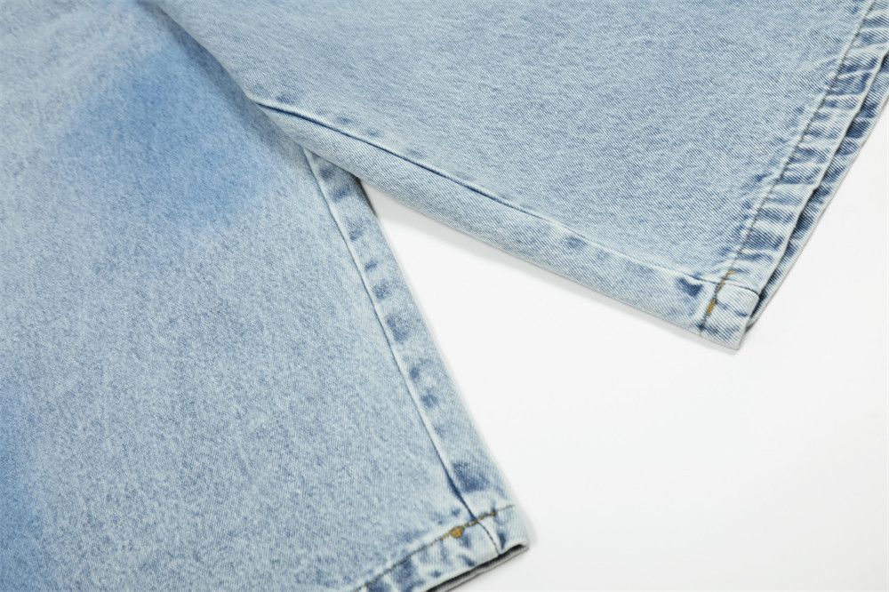 Jean Men's loose washed spray-painted distressed denim shorts Size US 32 / EU 48 - 6 Thumbnail
