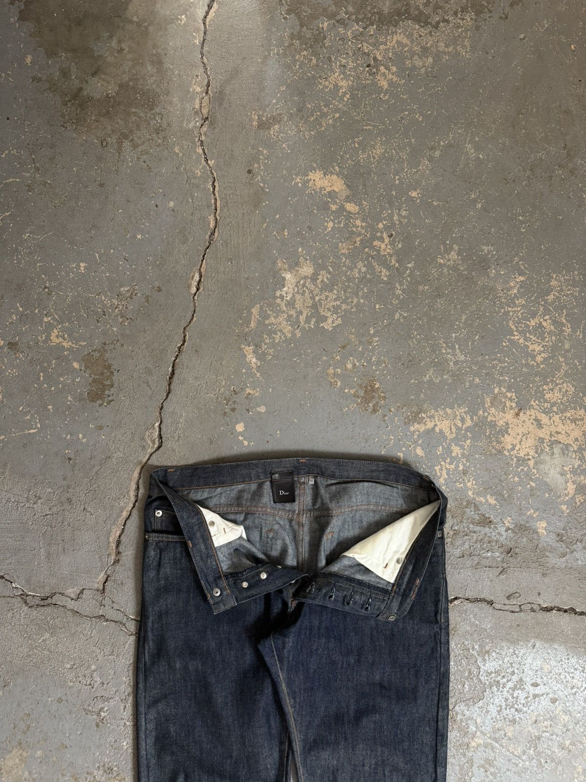 Dior × Hedi Slimane AW07 “Navigate” Green Waxed Jeans Size US 33 - 3 Thumbnail
