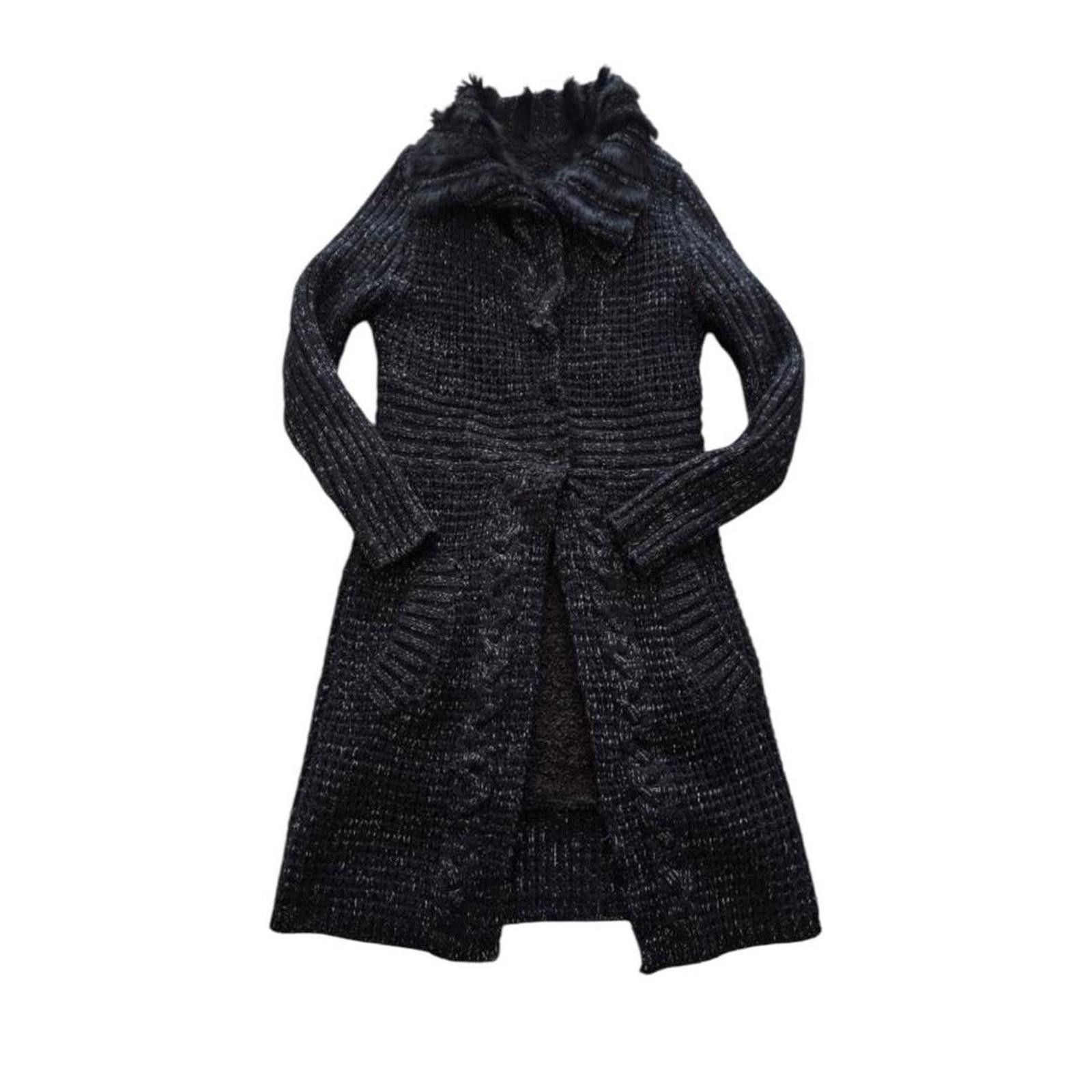 Other Real rabbit fur whimsy goth boho vintage black long cardigan Size XS / US 0-2 / IT 36-38 - 1 Thumbnail