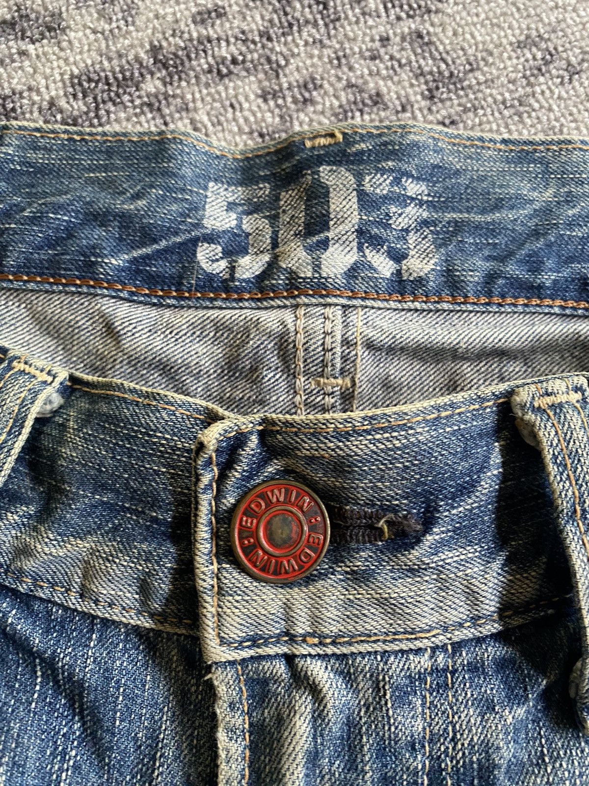 Hysteric Glamour Y2k Edwin 503 distressed bootcut jeans Size US 33 - 6 Thumbnail