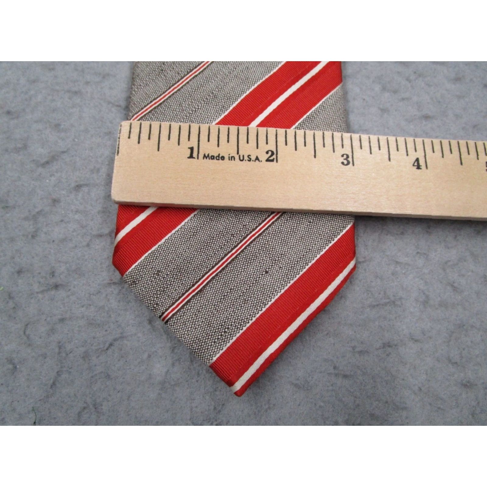 Vintage VINTAGE Geoff Nicholson Men's Neck Tie Red Striped Linen Cotton Blend Classic Made in Italy Size ONE SIZE - 4 Thumbnail