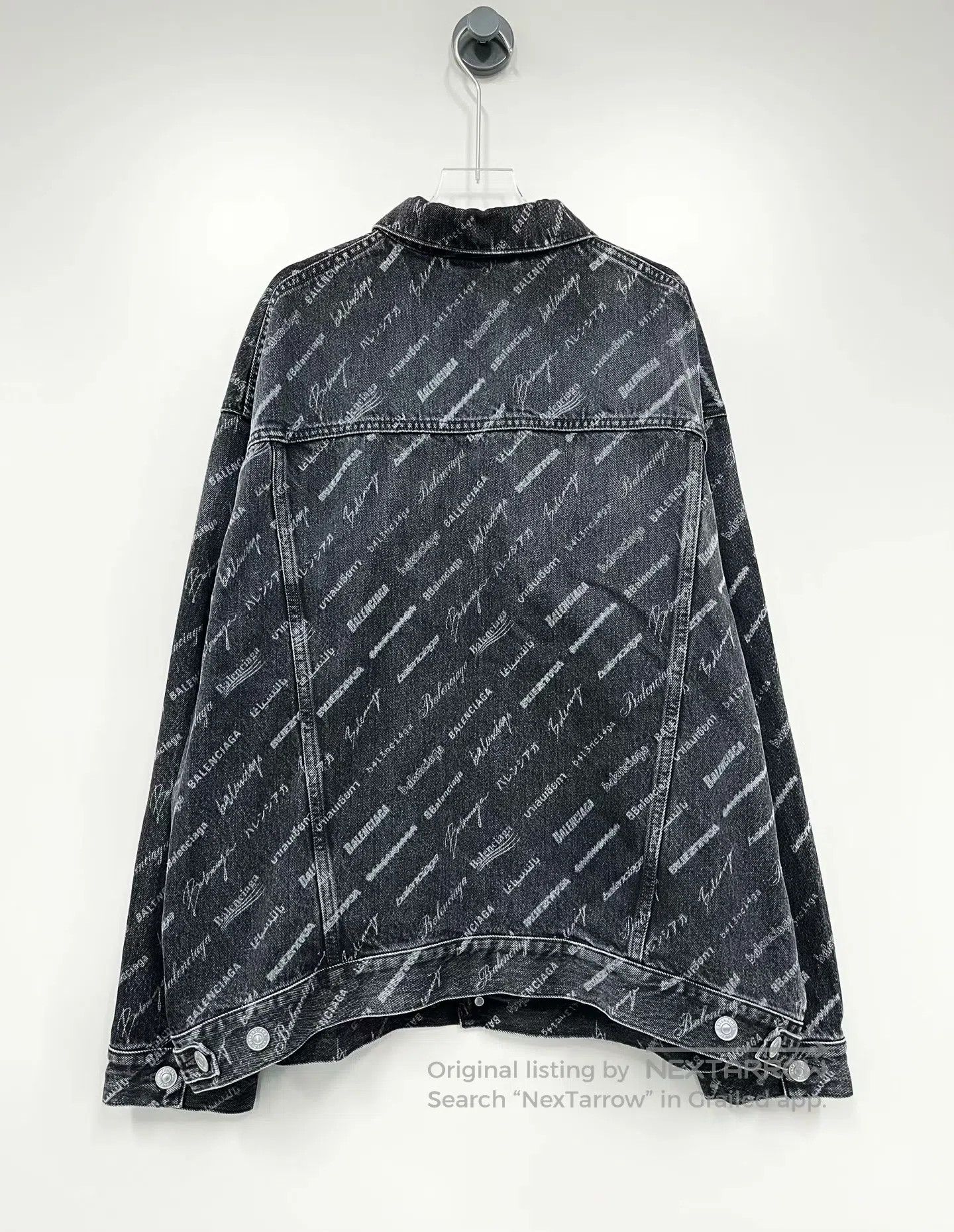 Balenciaga Balenciaga Black Graffiti Printed Logo Denim Jacket| Size US XS / EU 42 / 0 - 2 Thumbnail