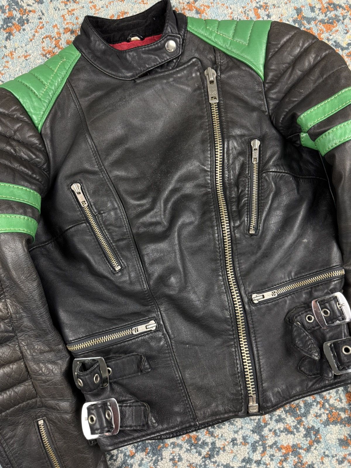 Vintage Vintage 90s Real Leather Racing ramones biker jacket cropped Size S / US 4 / IT 40 - 7 Thumbnail