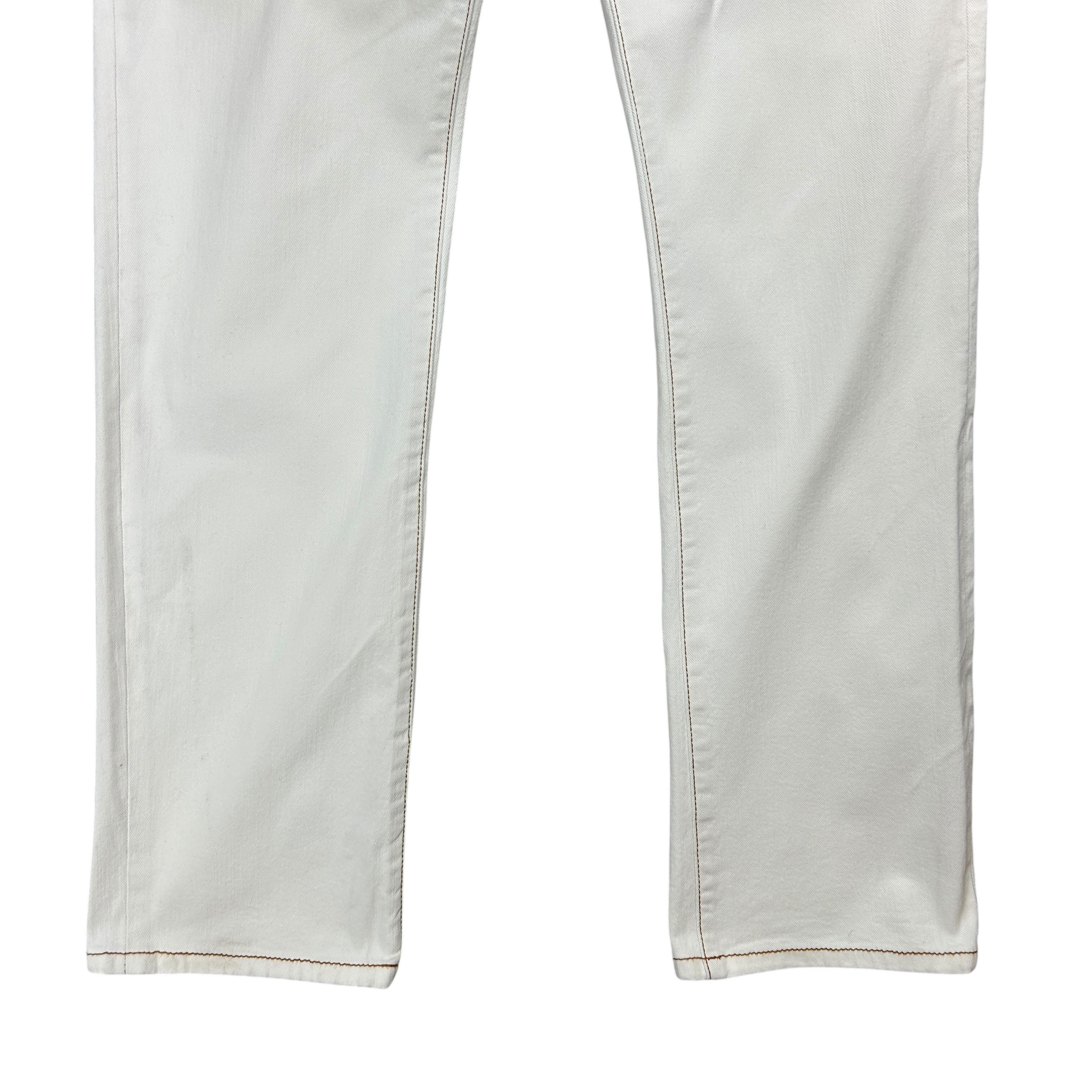 PT Torino PT05 Denim White Ecru Regular Straight Stretch Jeans 36 Size US 36 / EU 52 - 6 Thumbnail