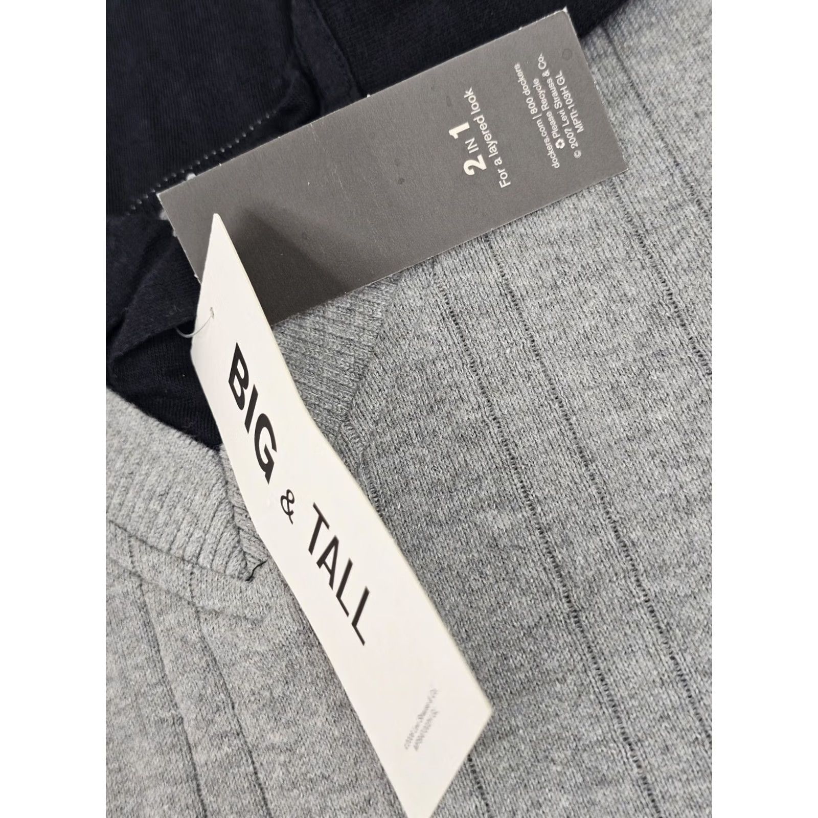 Dockers VINTAGE Dockers Polo Shirt Men XL Gray Striped Ribbed Cotton Collared 2 Tone Black Collar Shirts Polo Size US XL / EU 56 / 4 - 5 Thumbnail