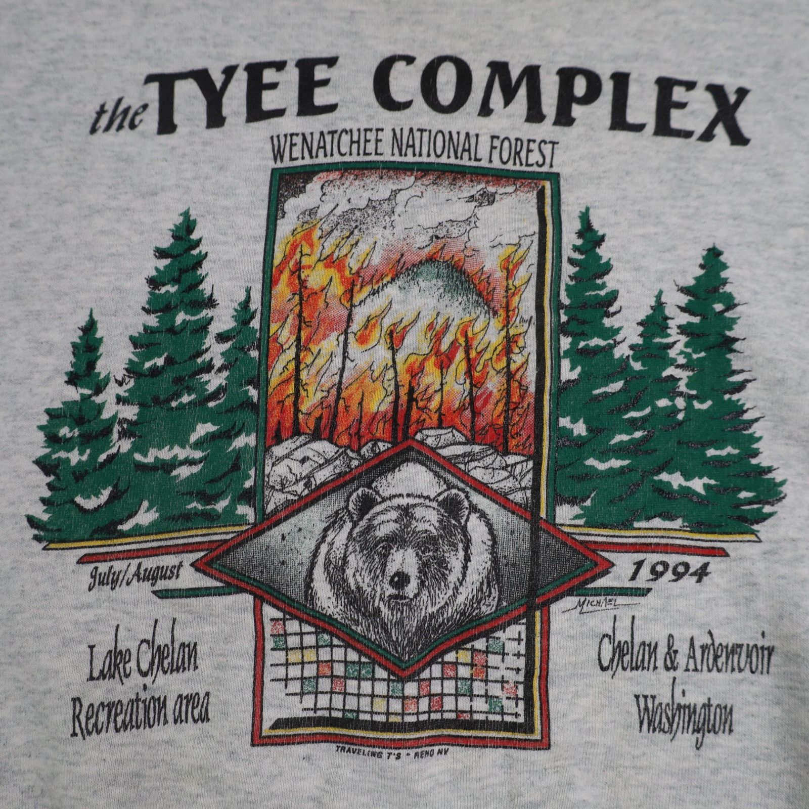 Vintage VTG Wenatchee National Forest Tyee Complex Fire Sweatshirt Size US XL / EU 56 / 4 - 4 Thumbnail