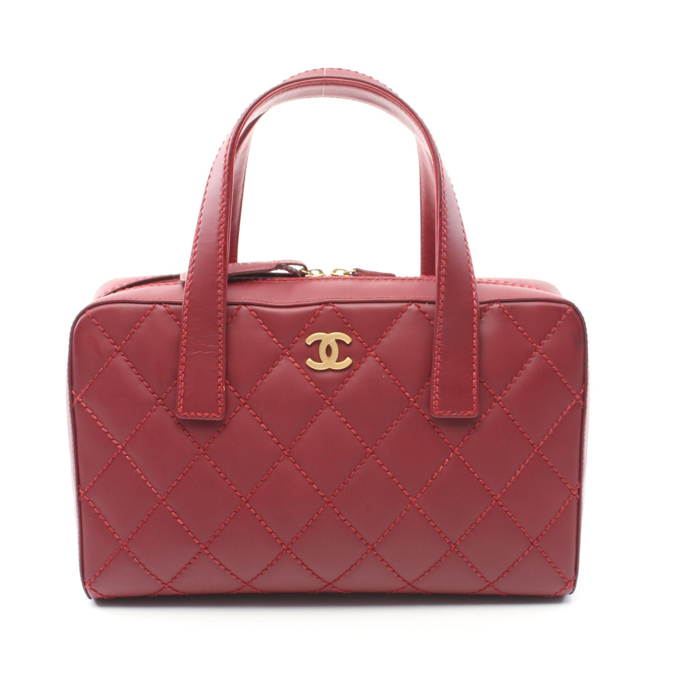 Chanel Chanel Wild Stitch Coco Mark Handbag Leather Bordeaux Gold Hardware Size ONE SIZE - 1 Thumbnail