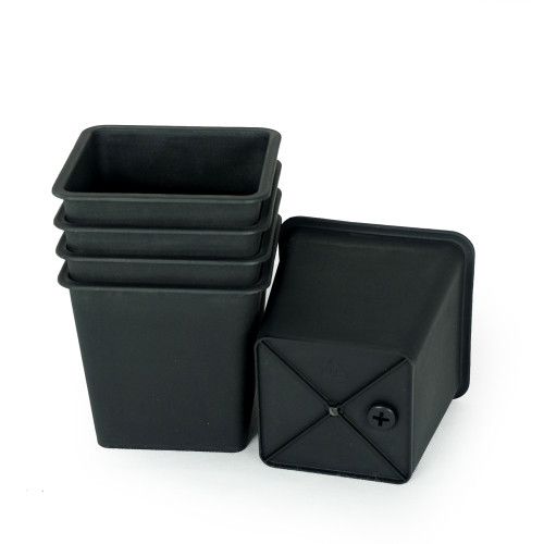 Designer × Homemade 5" Square Nursery Plant Pot - Garden Plastic Pots with Drain Size US L / EU 52-54 / 3 - 7 Thumbnail