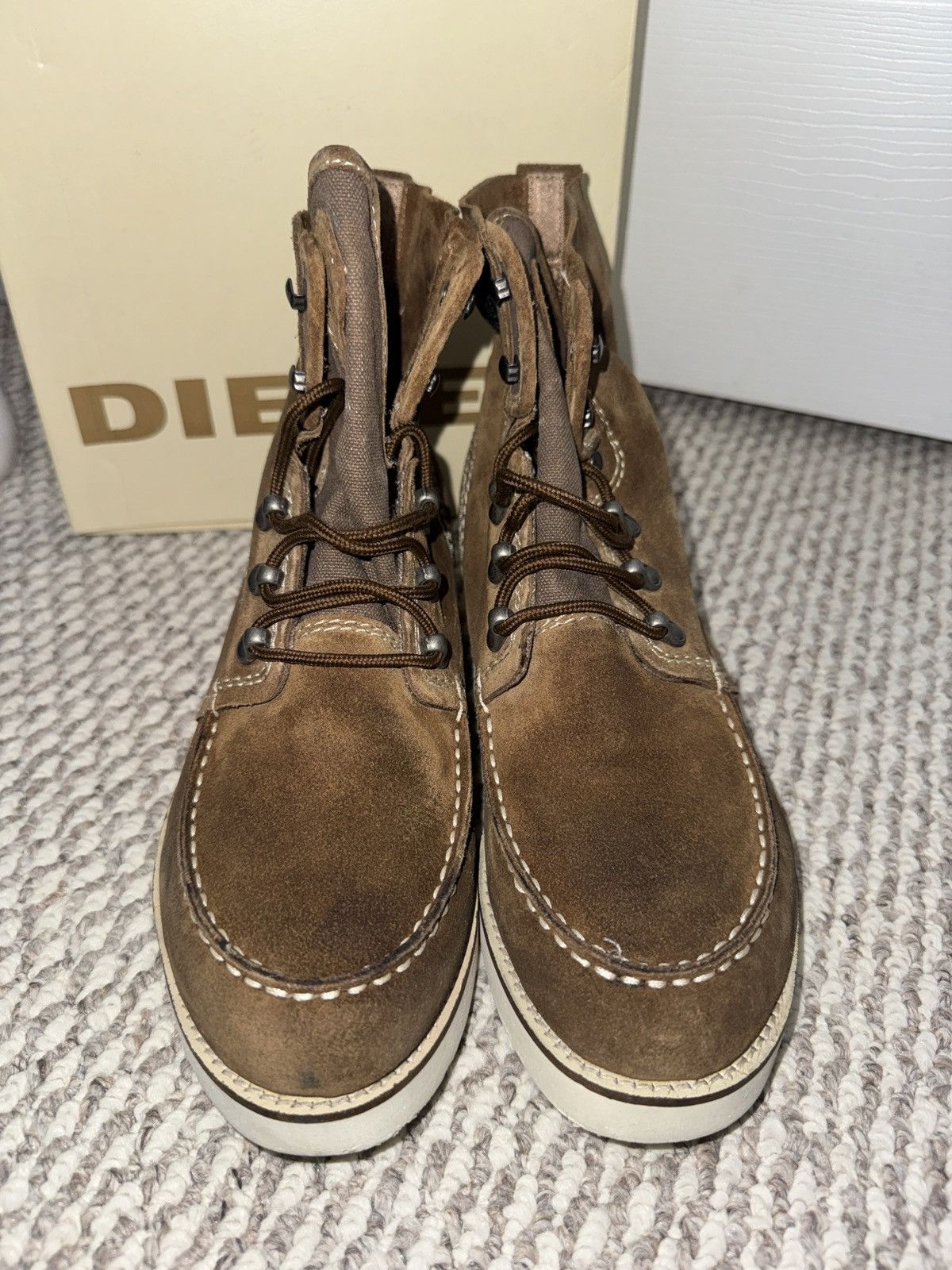 Diesel Diesel Builder Leather Moc-Toe Boots – Brown Suede US 10 Size US 10 / EU 43 - 4 Thumbnail