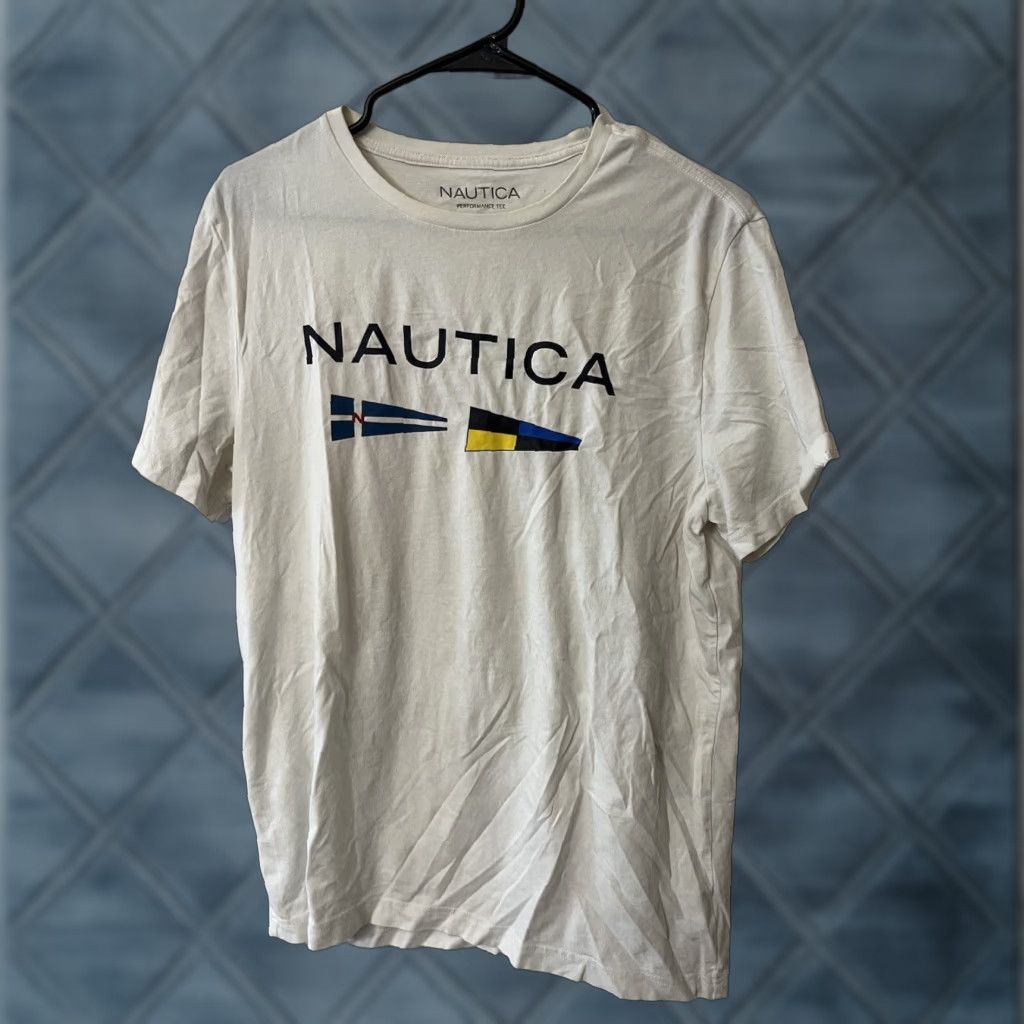 Nautica Nautica Performance T-Shirt Shirt Men S White Logo Short Sleeve Crew Neck 95% Cotton 5% Spandex Vintage No Mens Size US S / EU 44-46 / 1 - 1 Thumbnail