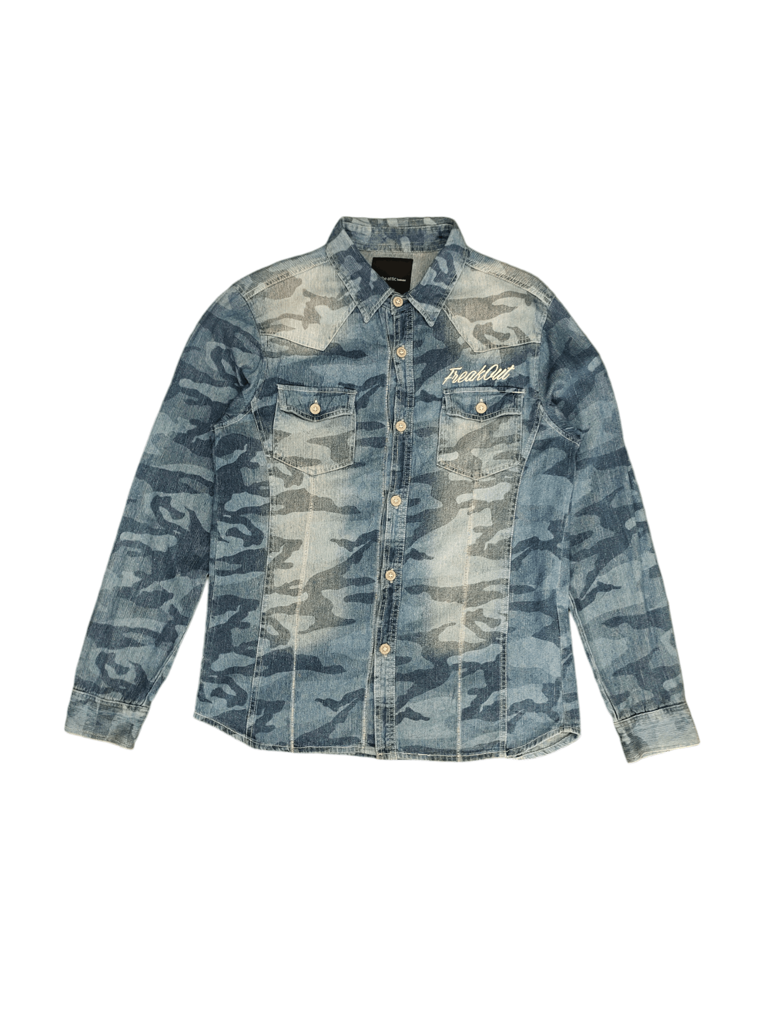In The Attic In The Attic Homme Camo Double Pocket Denim Shirt Size US M / EU 48-50 / 2 - 2 Thumbnail