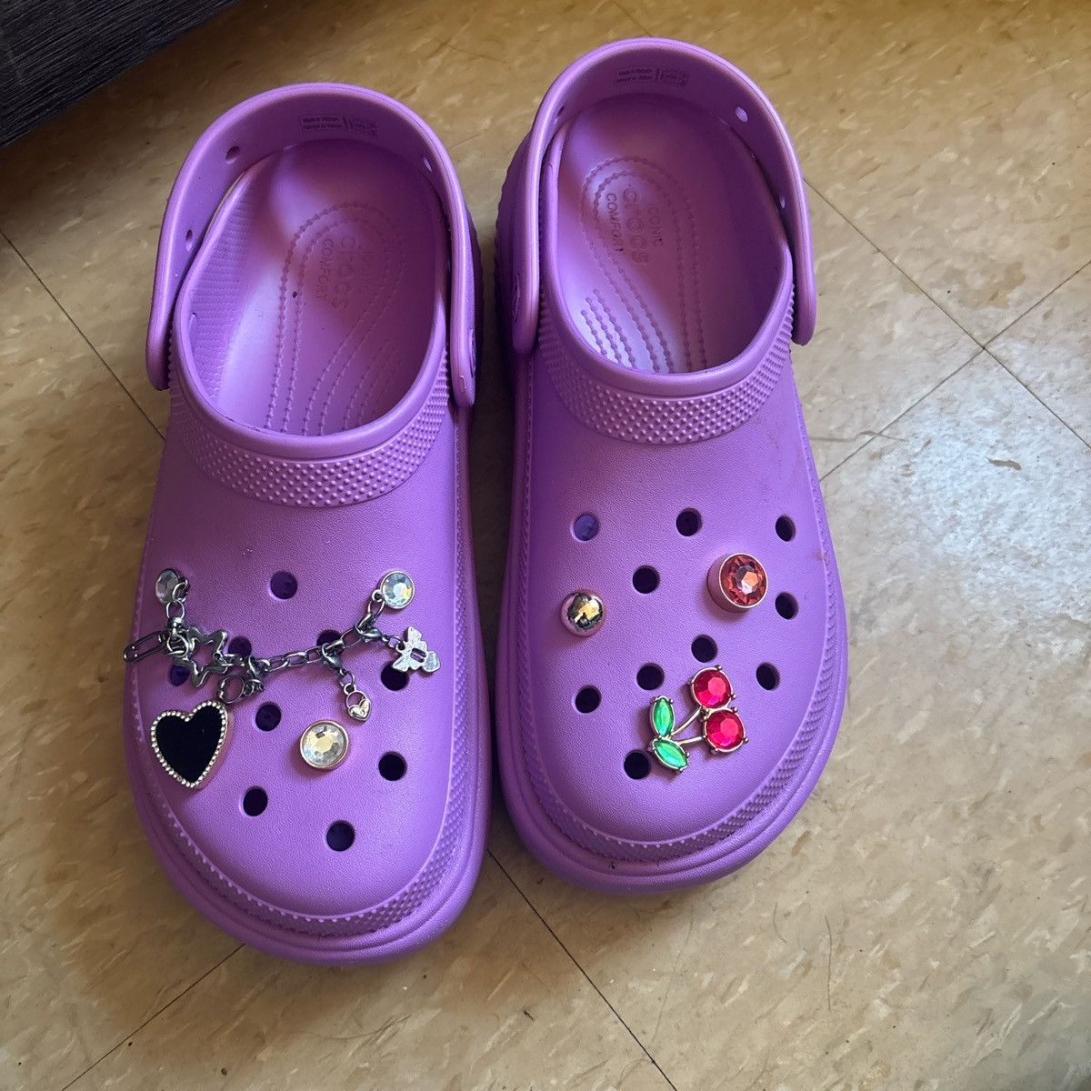 Crocs Purple Platform Crocs with Jibbitz Size US 10 / IT 40 - 3 Thumbnail