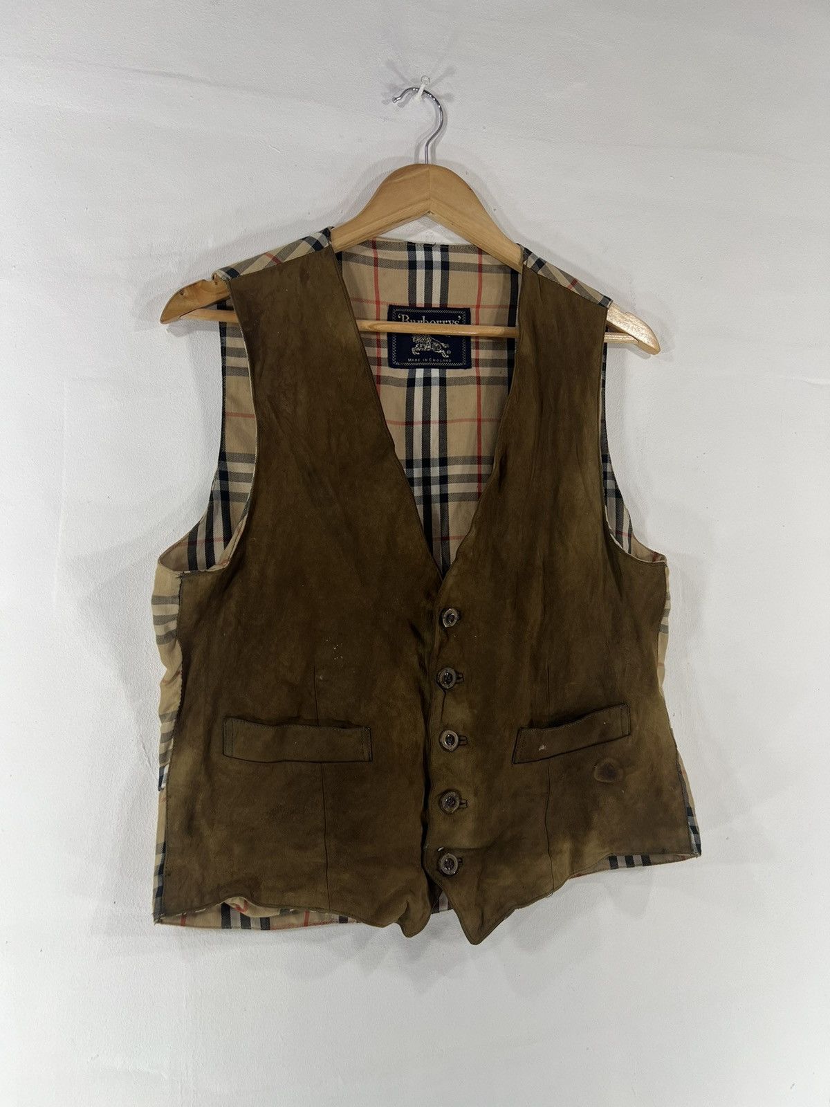 Burberry Vintage Burberry Nova Check Vest Mix Leather In Front Size US M / EU 48-50 / 2 - 4 Thumbnail