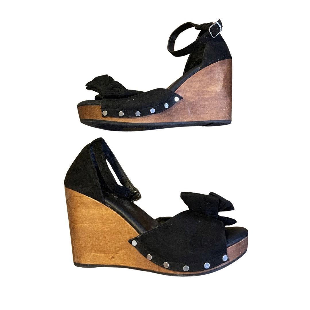 Torrid Knotted Suede Platform Wedge Sandals Studded Wooden Heel 8.5 Size US 8.5 / IT 38.5 - 1 Thumbnail