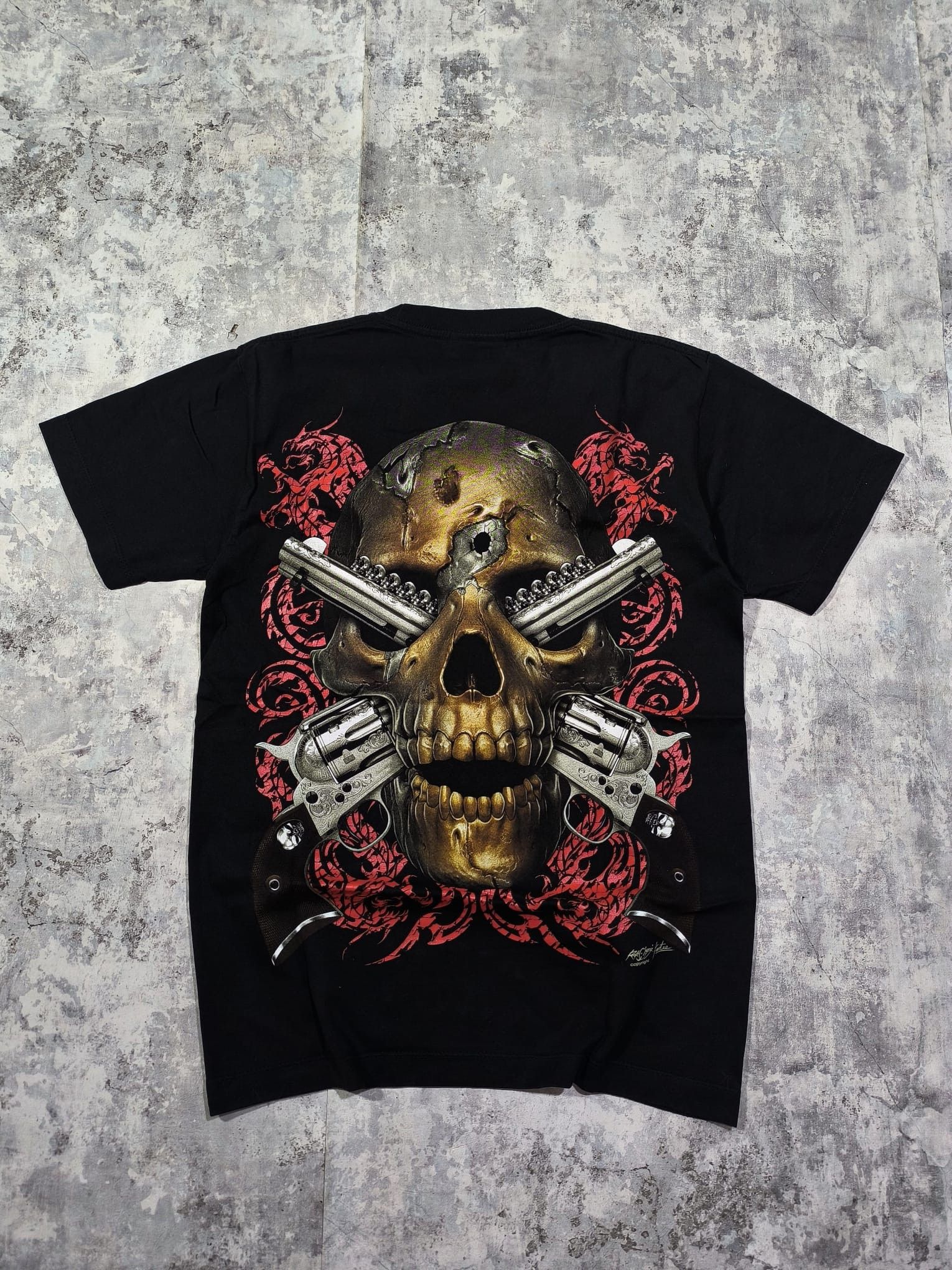 Japanese Brand affliction style edgy skull guns studded tshirt Size US S / EU 44-46 / 1 - 2 Thumbnail