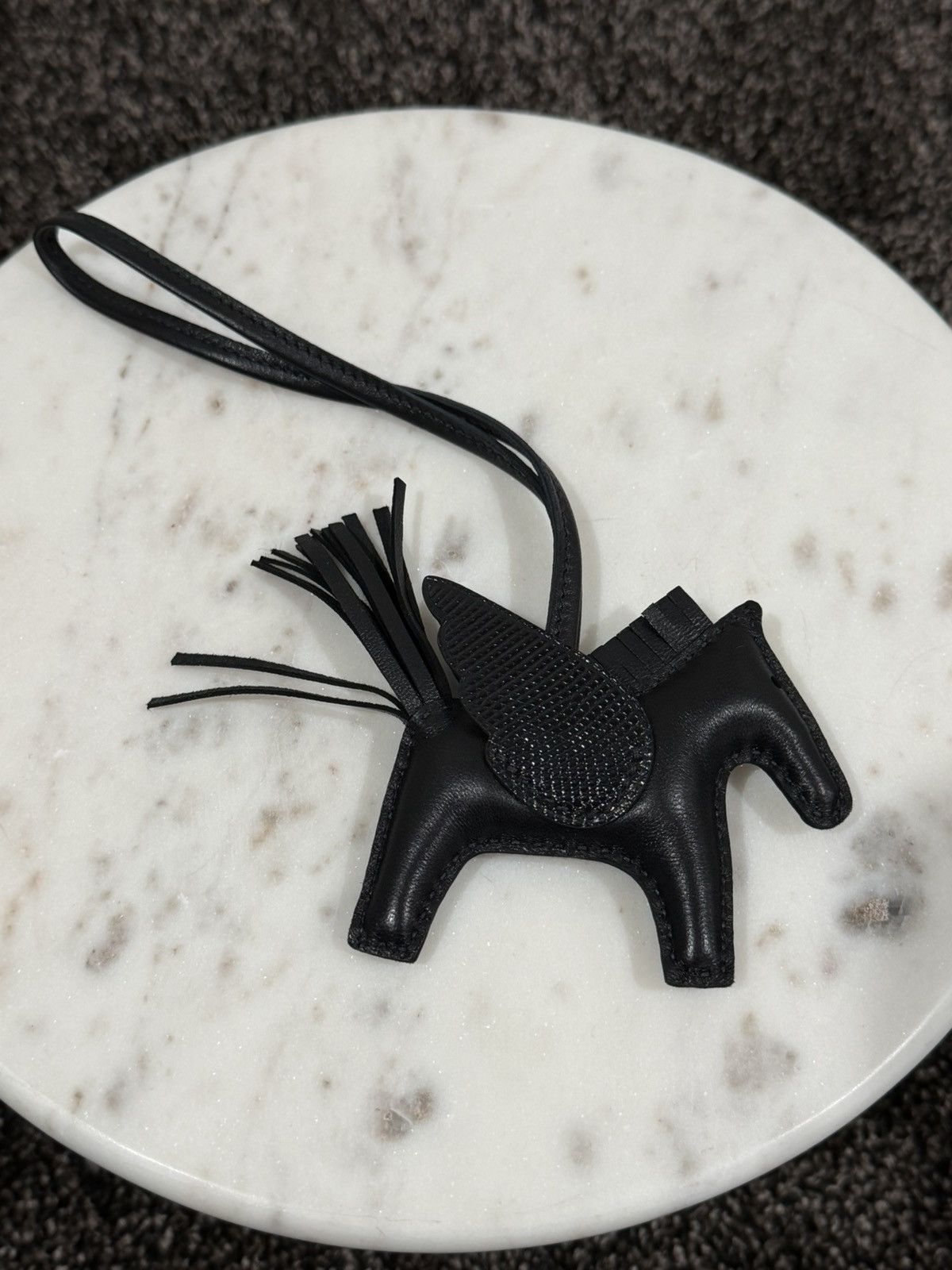 Hermes Hermes Black Leather MM Lizard Rodeo Pegasus Horse Bag Charm Size ONE SIZE - 8 Thumbnail