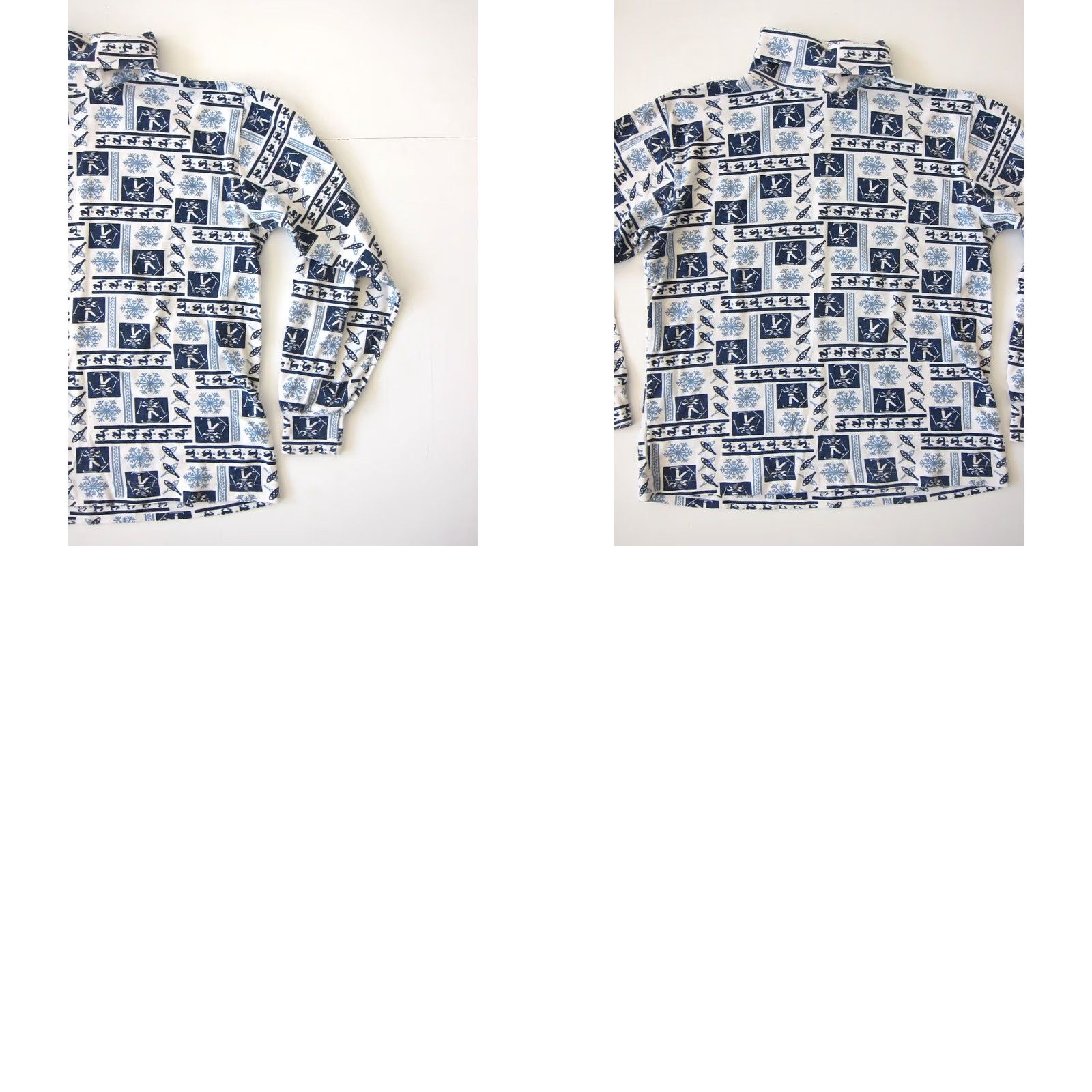Vintage VINTAGE Jason Maxwell Blue White Ski Deer Snow Long Sleeve Turtle Neck Shirt S-M Women Size S / US 4 / IT 40 - 8 Thumbnail