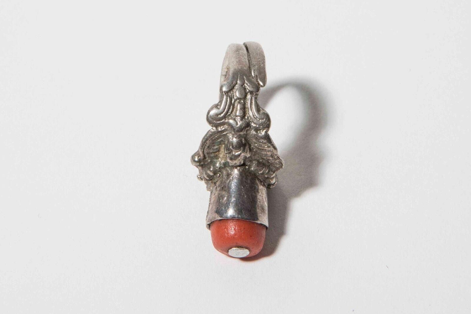 Handmade Sterling Silver Handmade Chinese Red Coral Bead Ring Size ONE SIZE - 5 Thumbnail