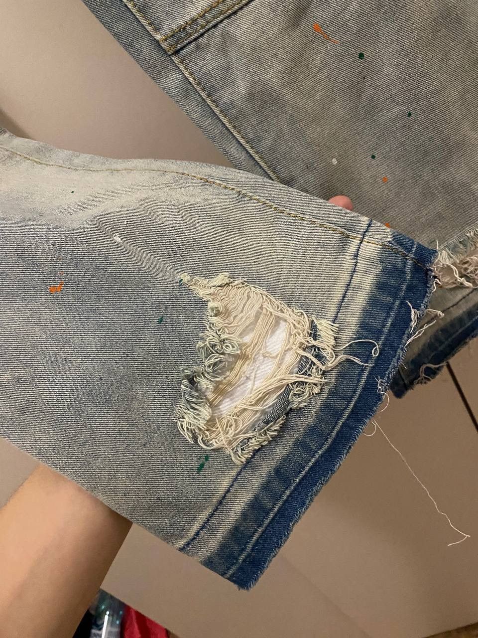 Japanese Brand × Vintage Flared Distressed Painter Jeans Size US 30 / EU 46 - 13 Thumbnail
