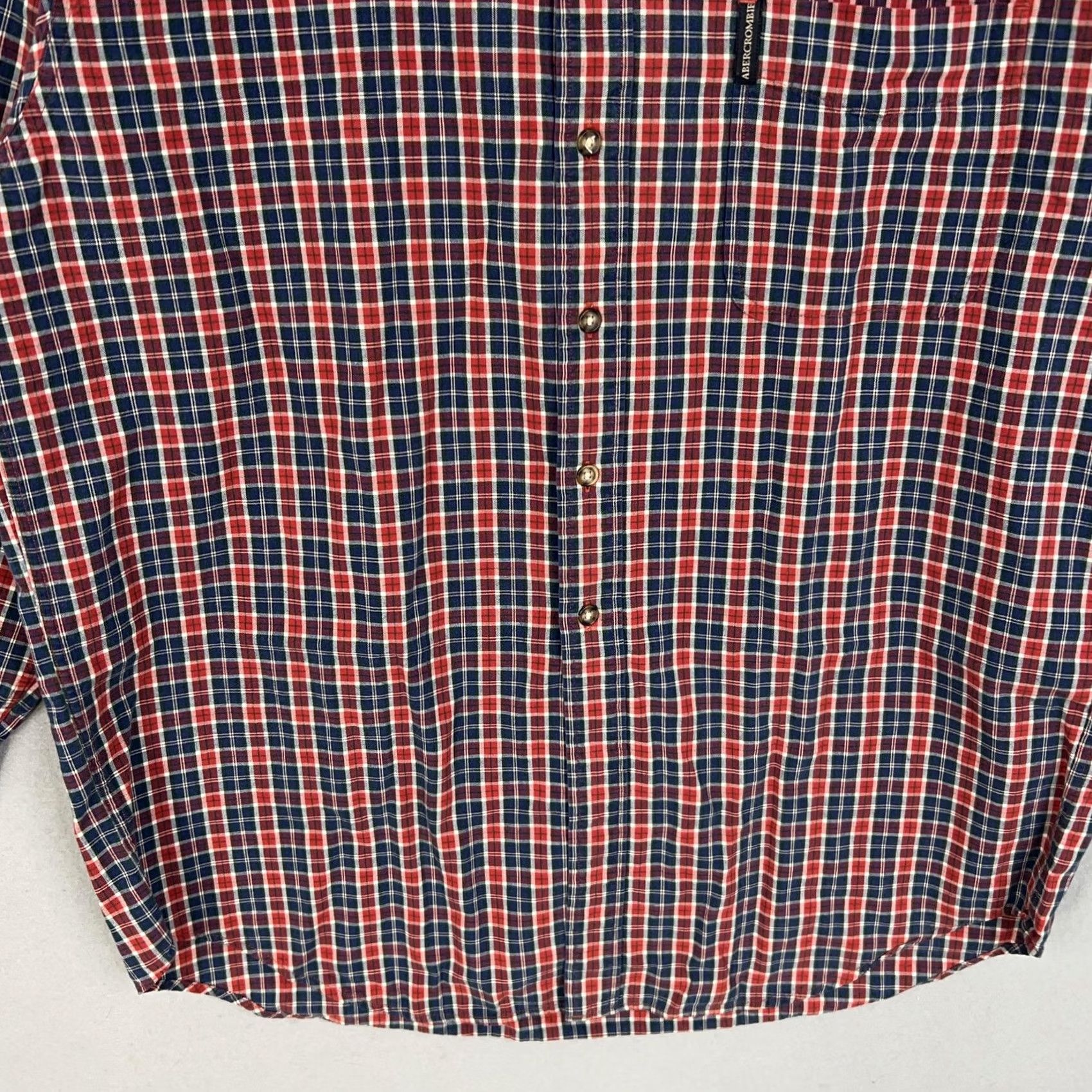 Abercrombie & Fitch VINTAGE Abercrombie & Fitch Shirt Mens M Red Blue Plaid The Big Shirt 90s Button-Down Collared Long Sleeve Cotton Size US M / EU 48-50 / 2 - 3 Thumbnail