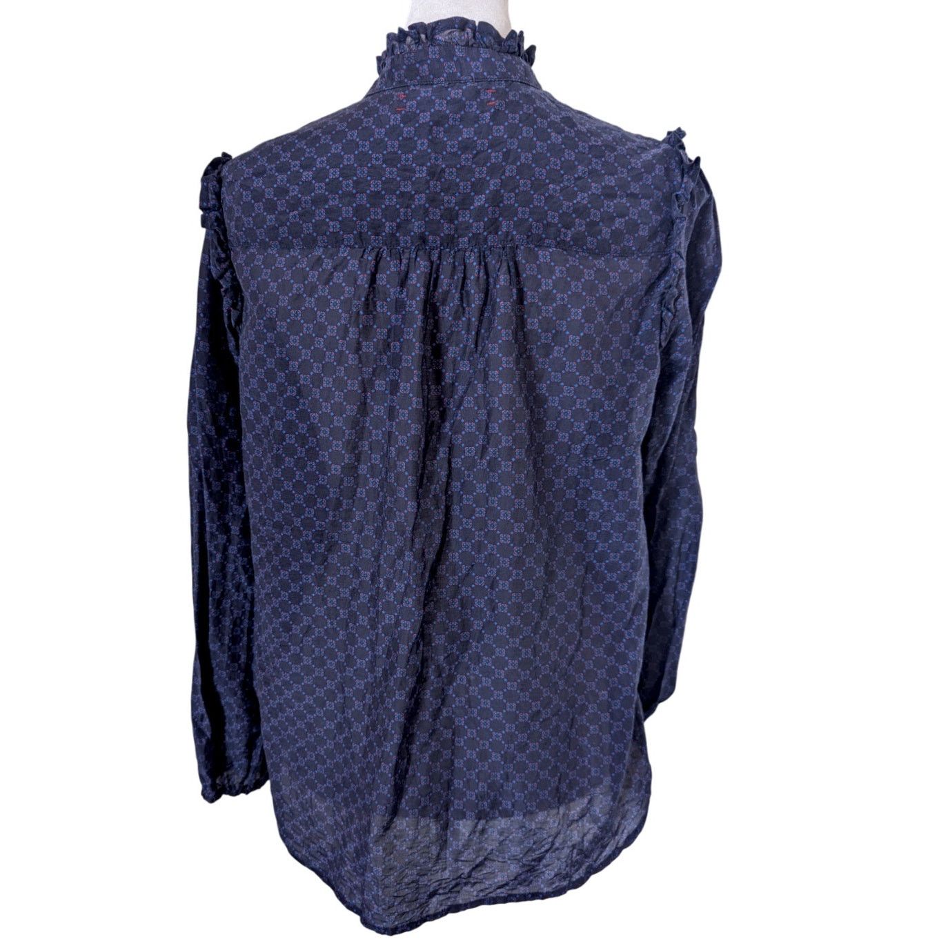 Xirena XiRena Ryleigh Purple Floral Ruffle Button Up Blouse XS Size XS / US 0-2 / IT 36-38 - 4 Thumbnail