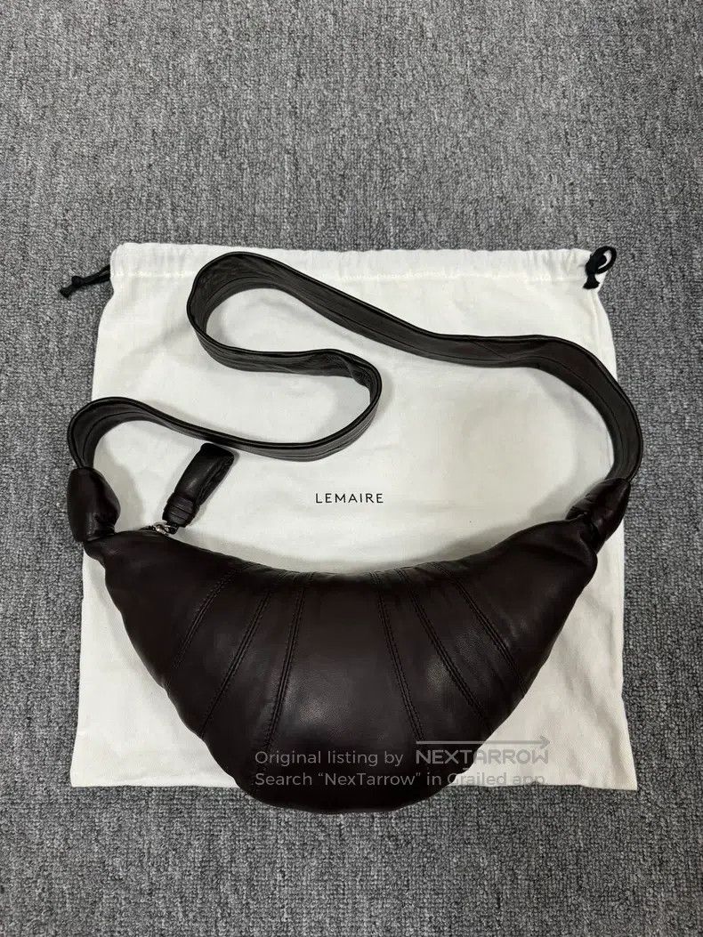 Lemaire LEMAIRE Dark Chocolate Small Leather Horn Bag Size ONE SIZE - 1 Thumbnail