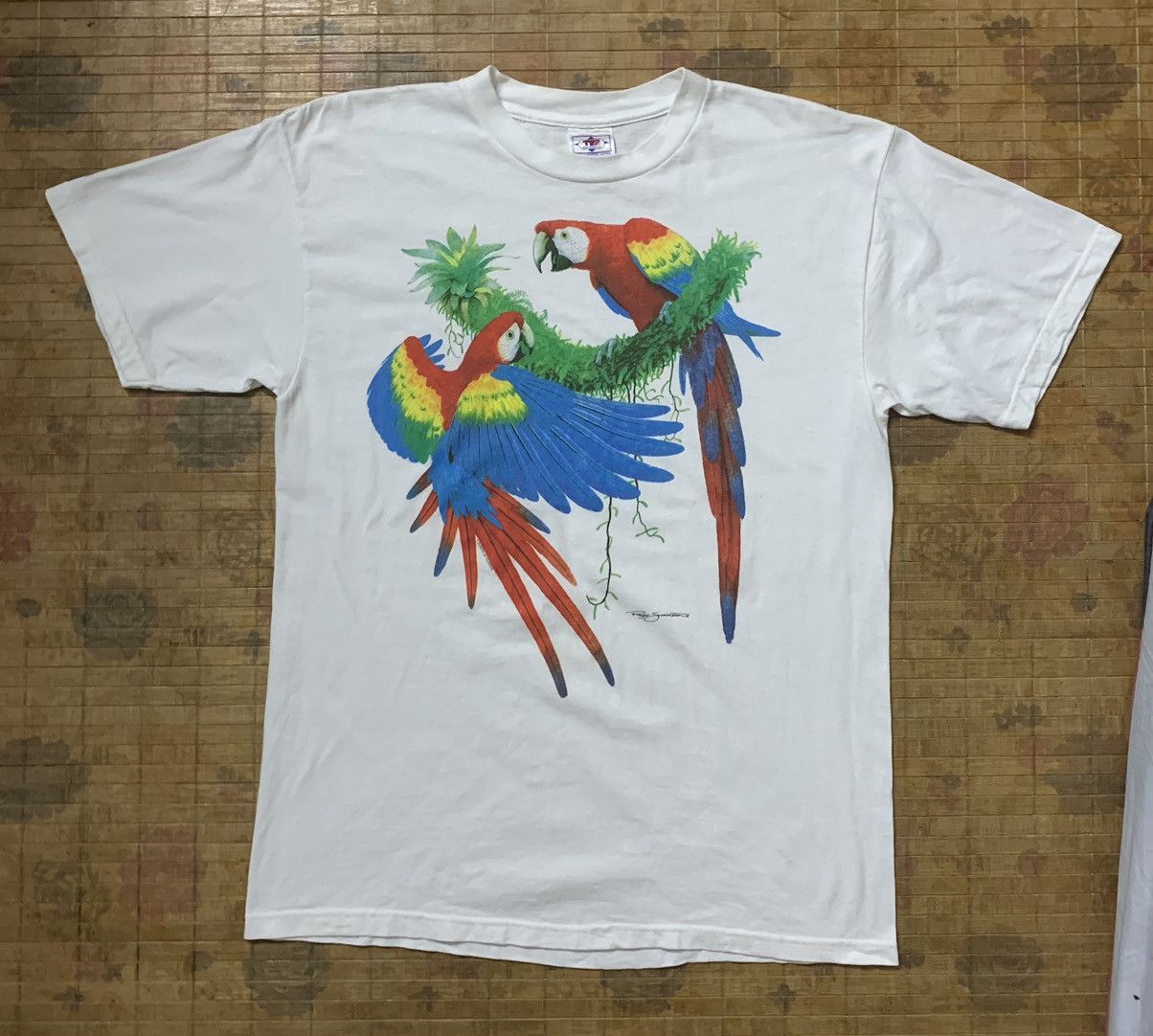 Other Vintage Artwork Couple Parrots by Roger Swainston T Shirt Size US L / EU 52-54 / 3 - 16 Thumbnail