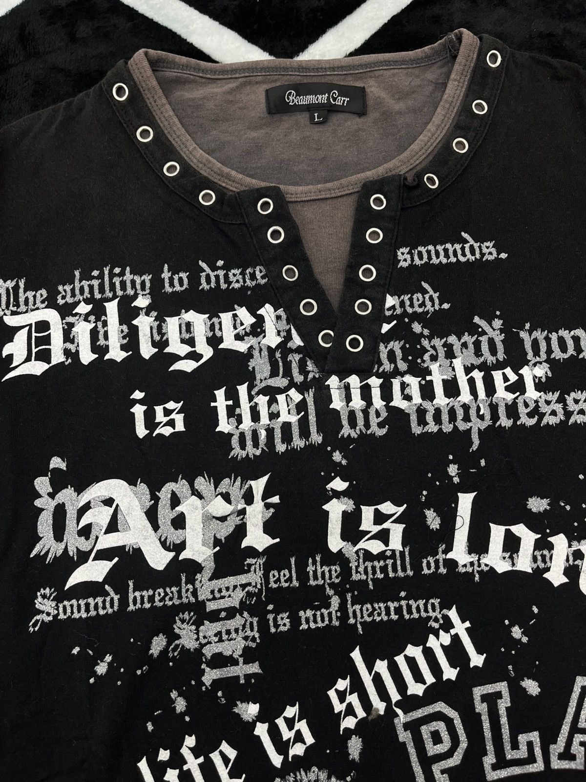 Japanese Brand Gimmick Craze Grommet Eyelet Layered Grunge Longsleeve Size US L / EU 52-54 / 3 - 3 Thumbnail