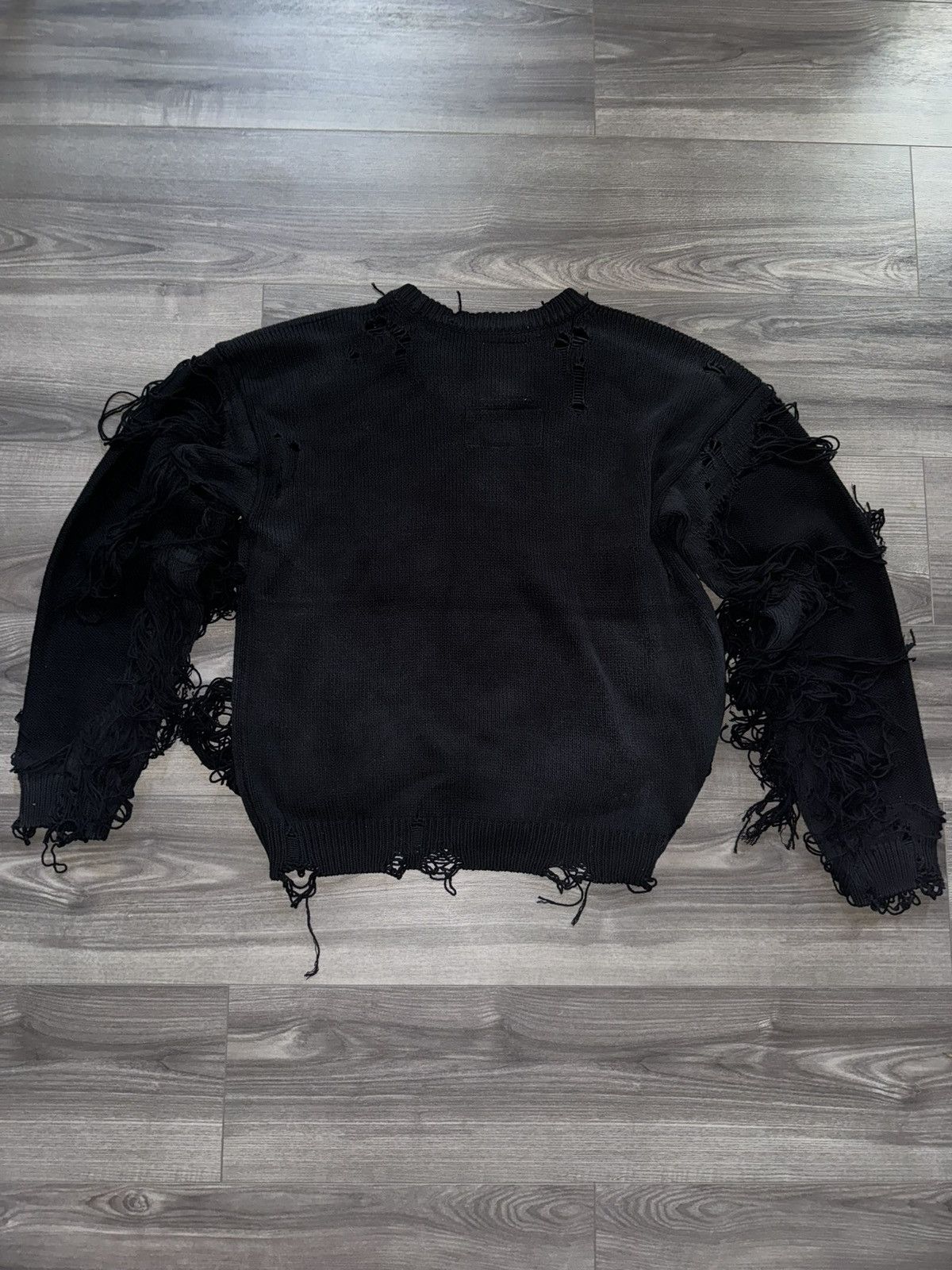 Maison MIHARA YASUHIRO Black Distressed MMY Sweater Size US L / EU 52-54 / 3 - 5 Thumbnail