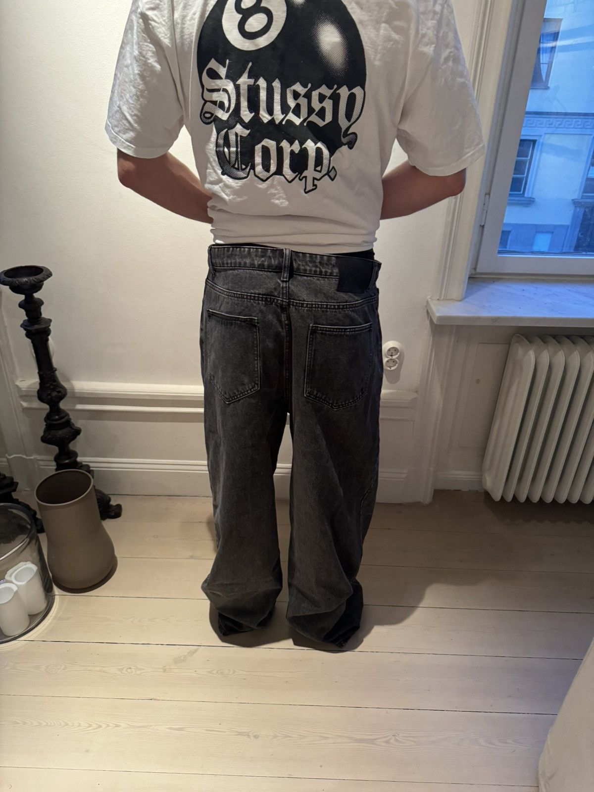 basketcase gallery LAX, baggy denim (washed black) | Grailed