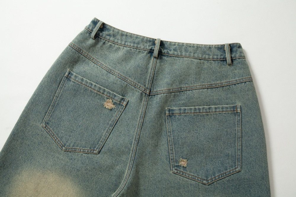 Japanese Brand × Vintage Fashion men's distressed washed gradient denim shorts Size US 32 / EU 48 - 5 Thumbnail