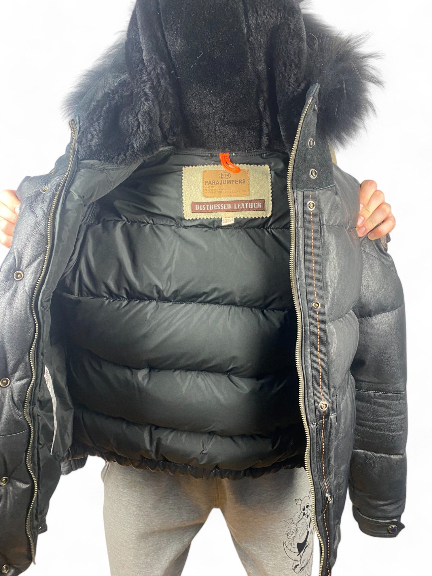 Parajumpers distressed leather parajumpers puffer jacket down feather Size S / US 4 / IT 40 - 9 Thumbnail