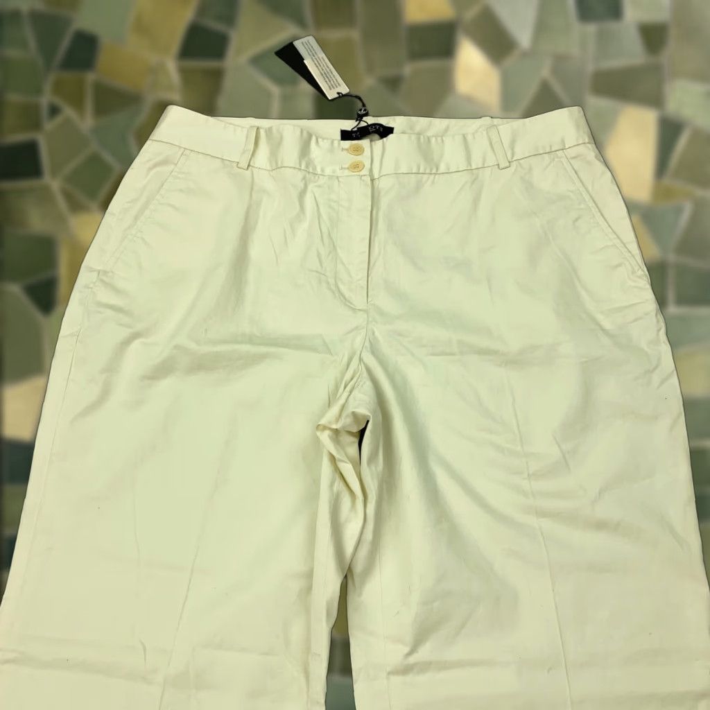 Talbots Talbots Heritage Ankle Pants Womens Size 14 Ivory Stretch Slacks Trousers Size 25" / US 0 / IT 36 - 1 Thumbnail