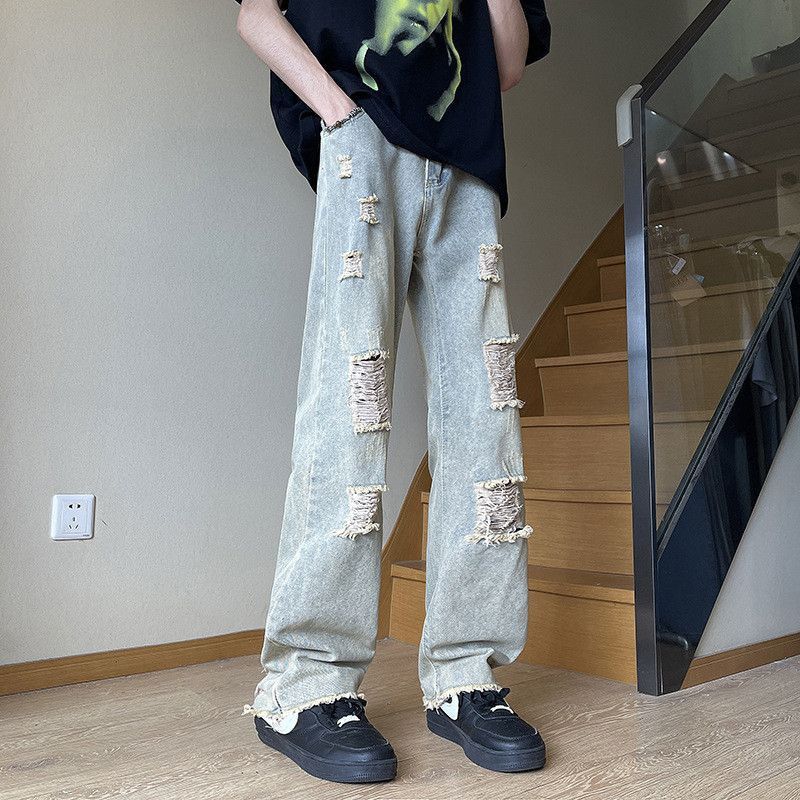 Japanese Brand Retro loose fringed ripped slightly flared jeans Size US 30 / EU 46 - 2 Thumbnail
