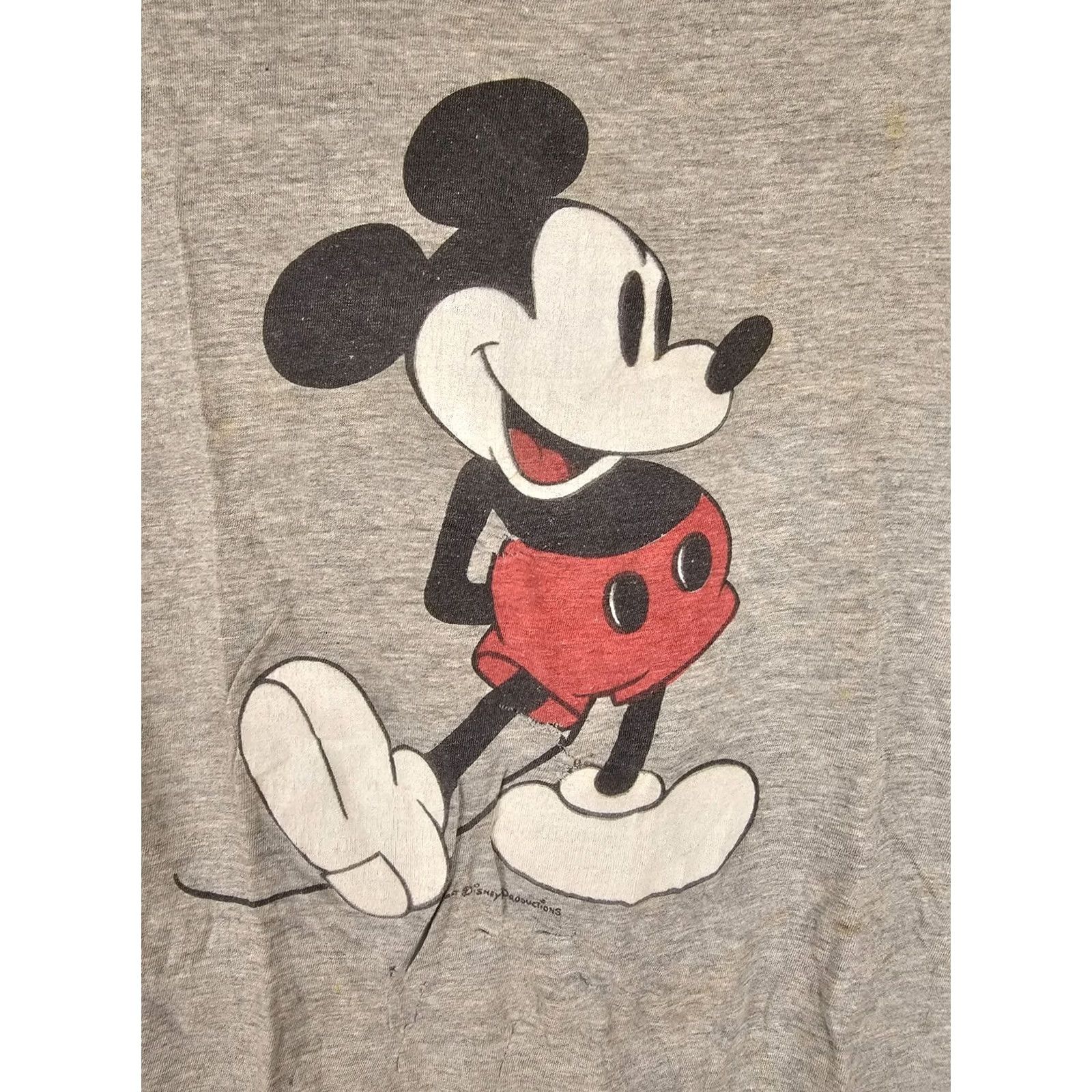 Disney VINTAGE 70' DISNEY MICKEY MOUCE GRAY RINGER T-SHIRT SZ XSMALL Men Size US XS / EU 42 / 0 - 2 Thumbnail
