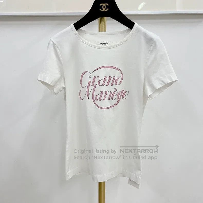 Hermes Hermes White letter short sleeve T-shirt Size XXS / US 00 / IT 34 - 1 Thumbnail
