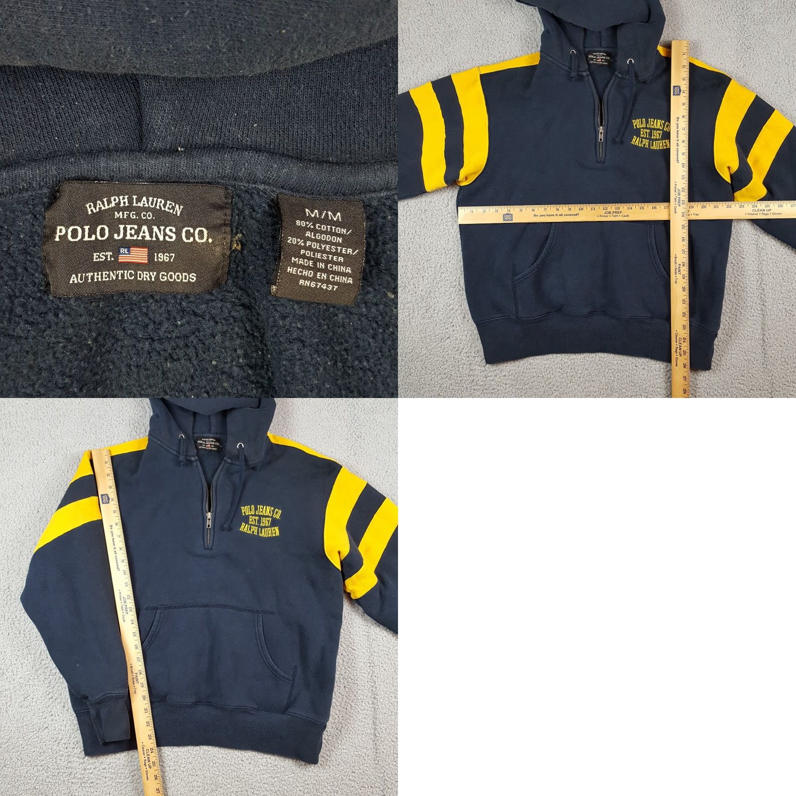 Ralph Lauren Vintage Polo Jeans Ralph Lauren Hoodie Men M 90s Grunge Retro Fleece Pullover Zip Sweatshirt Size US M / EU 48-50 / 2 - 8 Thumbnail