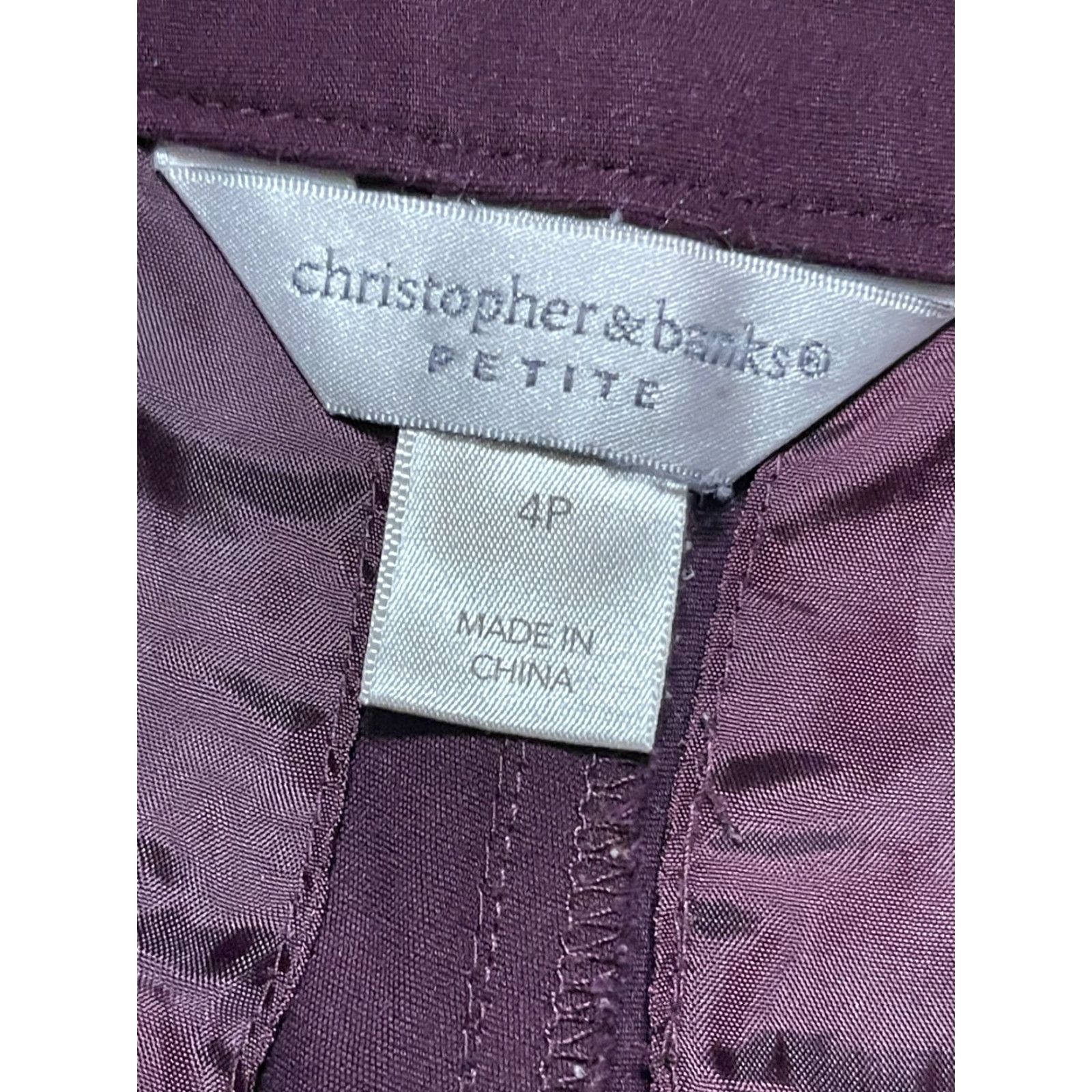 Vintage Christopher & Banks Pants Women's 4 Petite Purple Straight Leg Pants - 25.5in Inseam Size 27" / US 4 / IT 40 - 3 Thumbnail