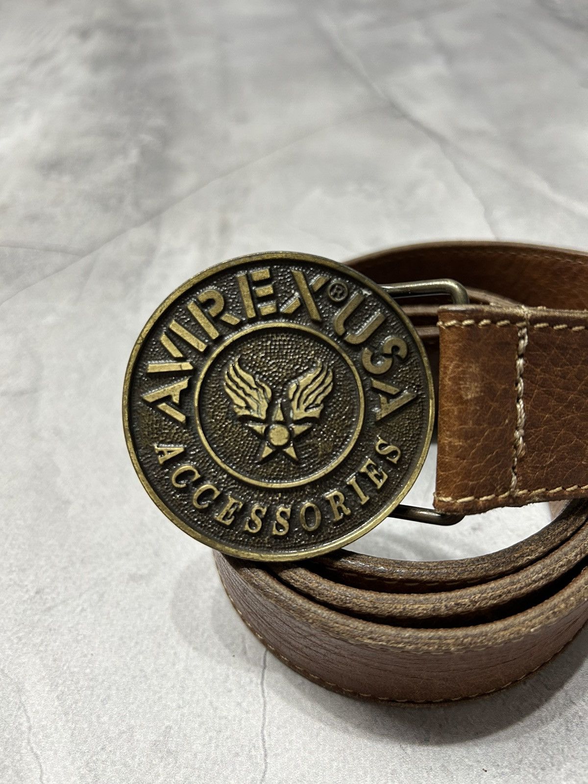 Avirex × Leather Avirex USA Leather belt Size 34 - 2 Thumbnail