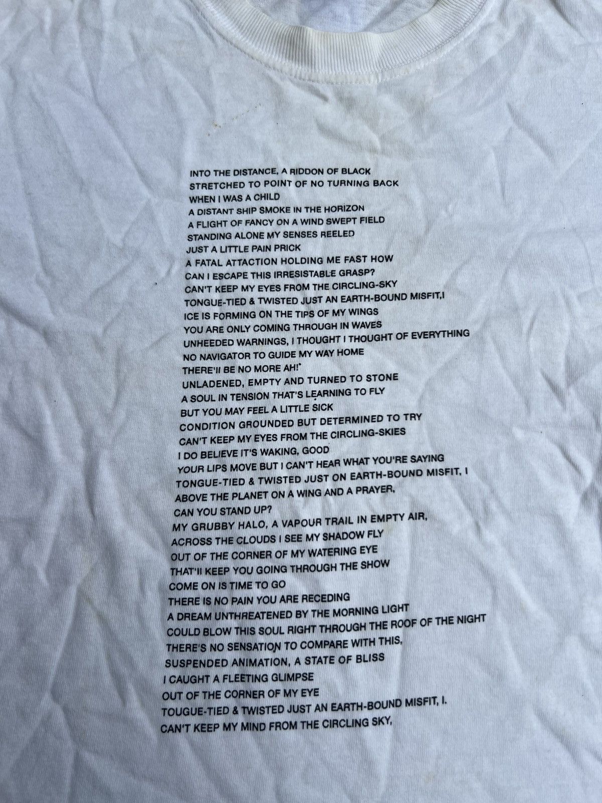 Band Tees × Pink Floyd × Vintage Vintage 90’s Pink Floyd Lyrics Shirt Size US S / EU 44-46 / 1 - 3 Thumbnail