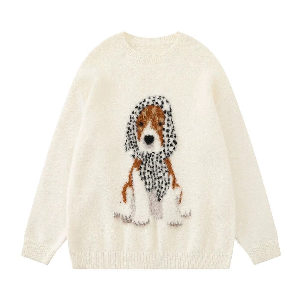 Vintage Men's street American casual puppy loose round neck sweater Size US M / EU 48-50 / 2 - 1 Thumbnail