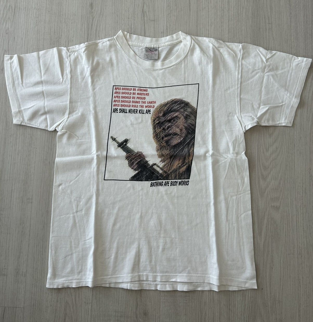 Bape VERY RARE OG 1995 A BATHING APE ASNKA MILITIA TEE Size US L / EU 52-54 / 3 - 2 Thumbnail